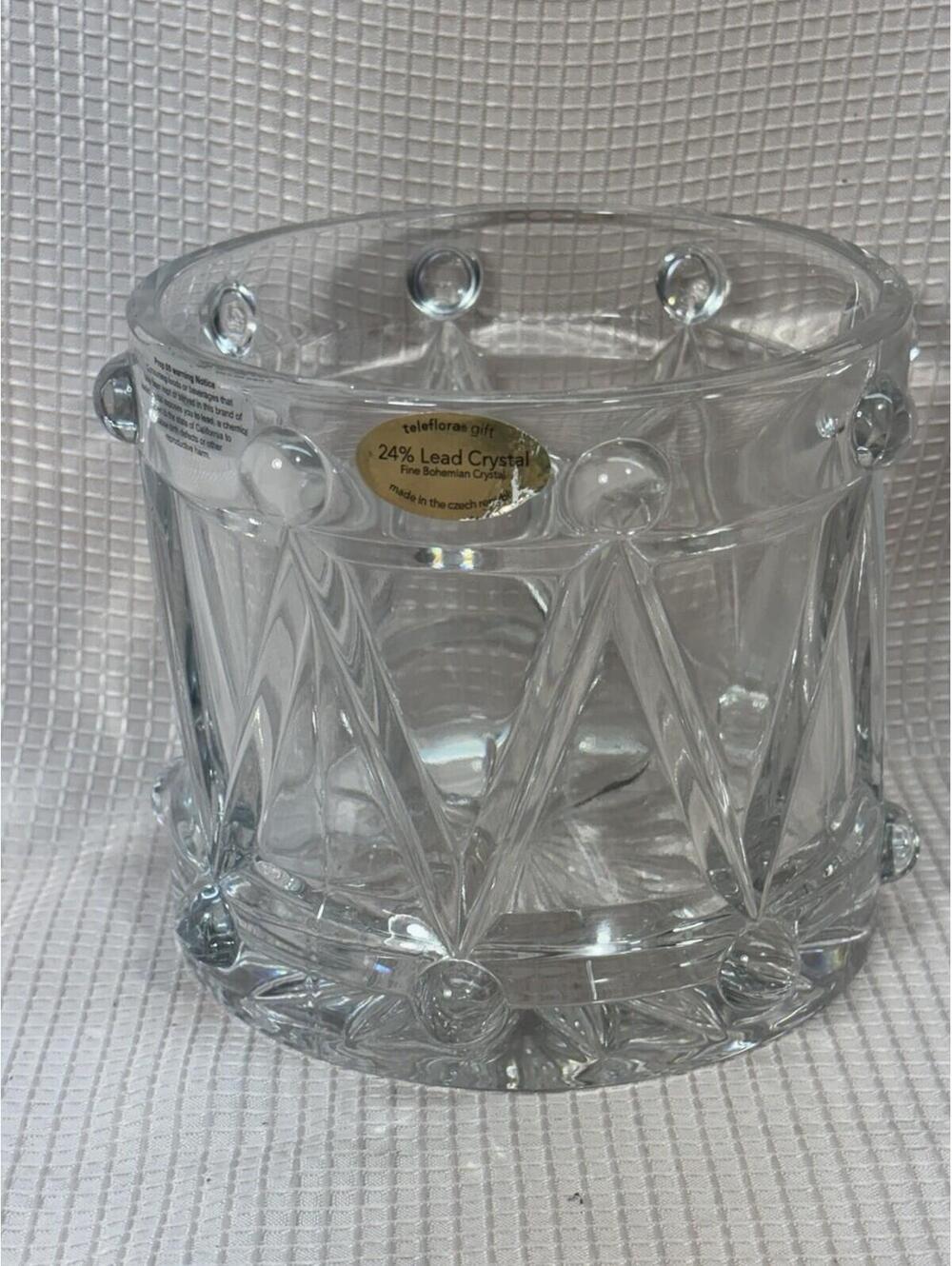 157 - Telefloral Little Drummer Boy 24% Lead Bohemian Crystal  Vase Candy Dish